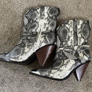 Snakeskin cowgirl boots.